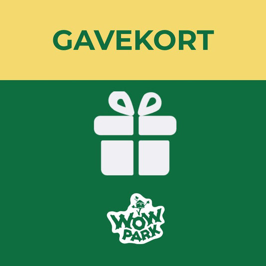 Grafik til gavekort på webshoppen med dansk tekst.